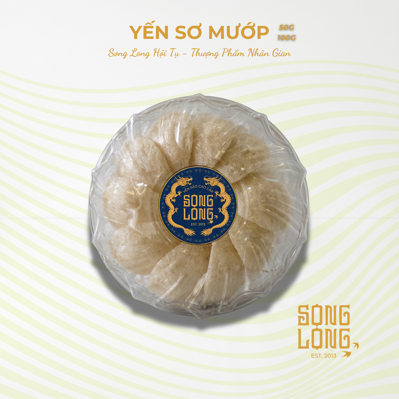 Yến Sào Song Long - Tổ Yến Sơ Mướp Tinh Chế (Hộp 50g - 100g) - Tặng Kèm Set Chưng