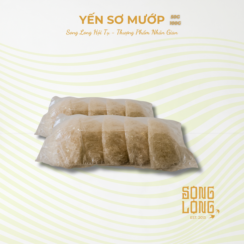 Yến Sào Song Long - Tổ Yến Sơ Mướp Tinh Chế (Hộp 50g - 100g) - Tặng Kèm Set Chưng