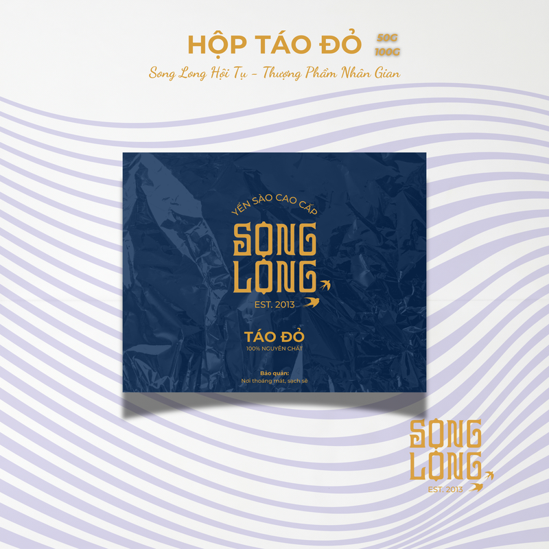 Yến Sào Song Long - Tổ Yến Sơ Mướp Tinh Chế (Hộp 50g - 100g) - Tặng Kèm Set Chưng