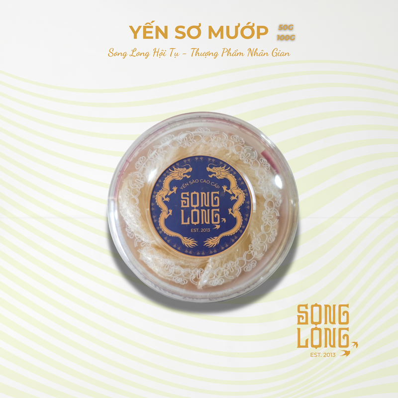 Yến Sào Song Long - Tổ Yến Sơ Mướp Tinh Chế (Hộp 50g - 100g) - Tặng Kèm Set Chưng